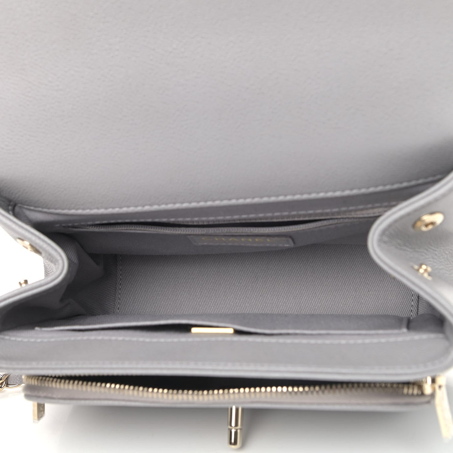 Caviar Quilted Medium Business Affinity Flap Grey
