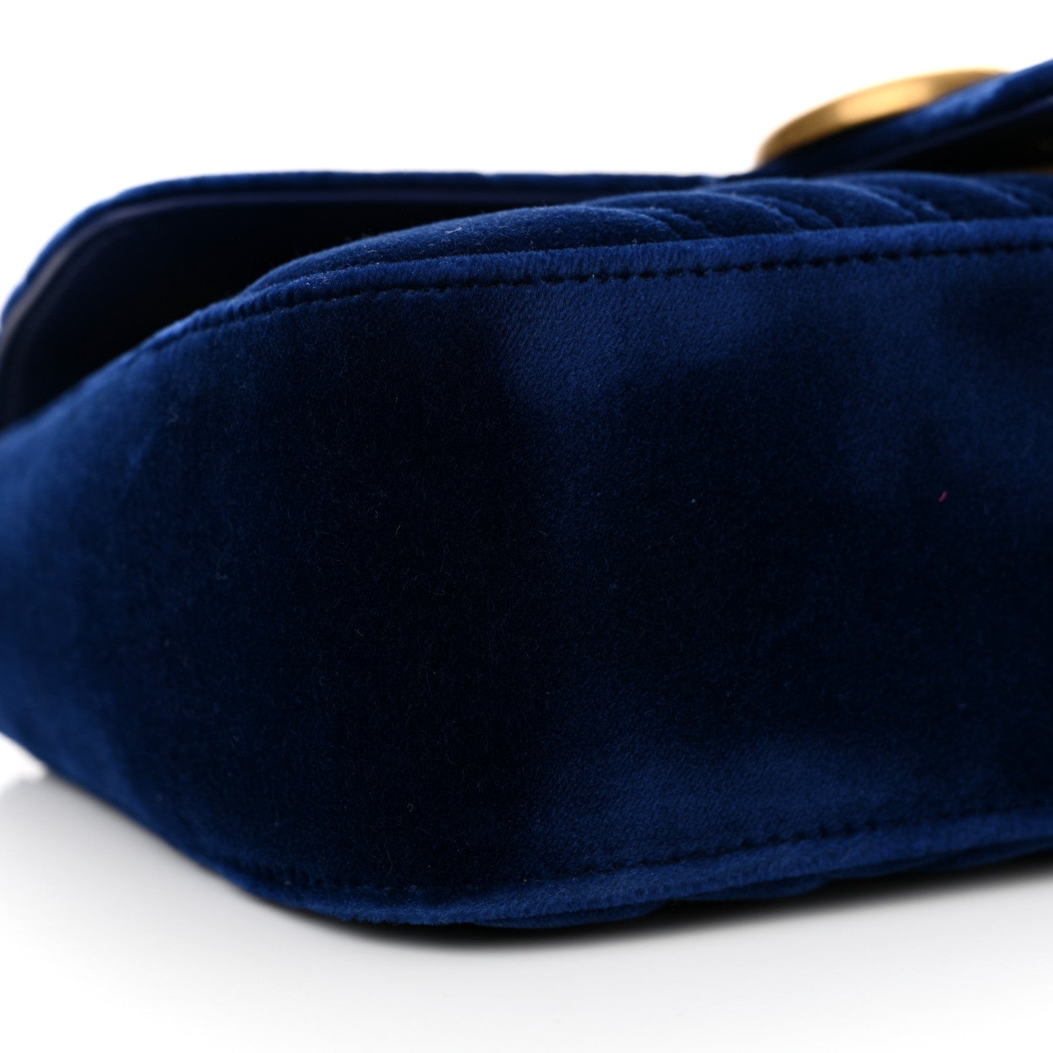 Gucci Velvet Matelasse Small GG Marmont Shoulder Bag Cobalt Blue 9 of 10
