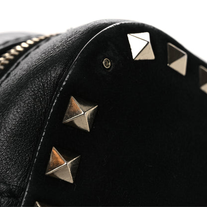 Valentino Garavani Calfskin Suede Rockstud Camera Crossbody Bag Black 10 of 15