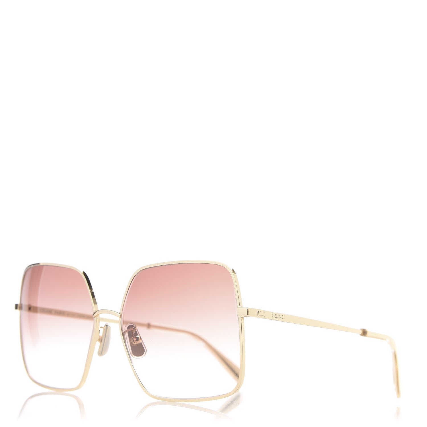 Celine Oversized Square Metal Sunglasses CL40078U Gold 1 of 7