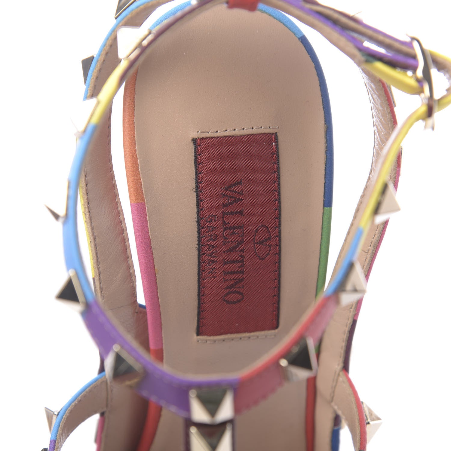 Valentino Garavani Calfskin 1973 Rockstud Ankle Strap 100mm Pumps 35.5 Multicolor 7 of 7