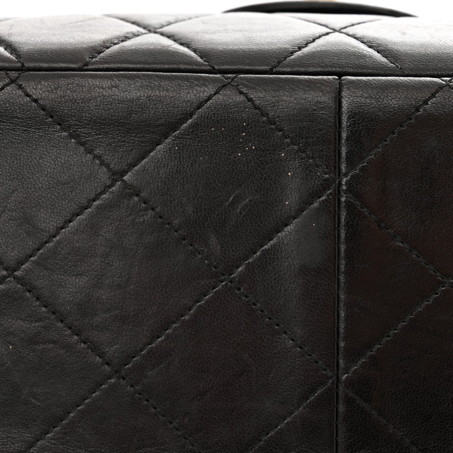 Lambskin Quilted Jumbo Double Sided Flap Black