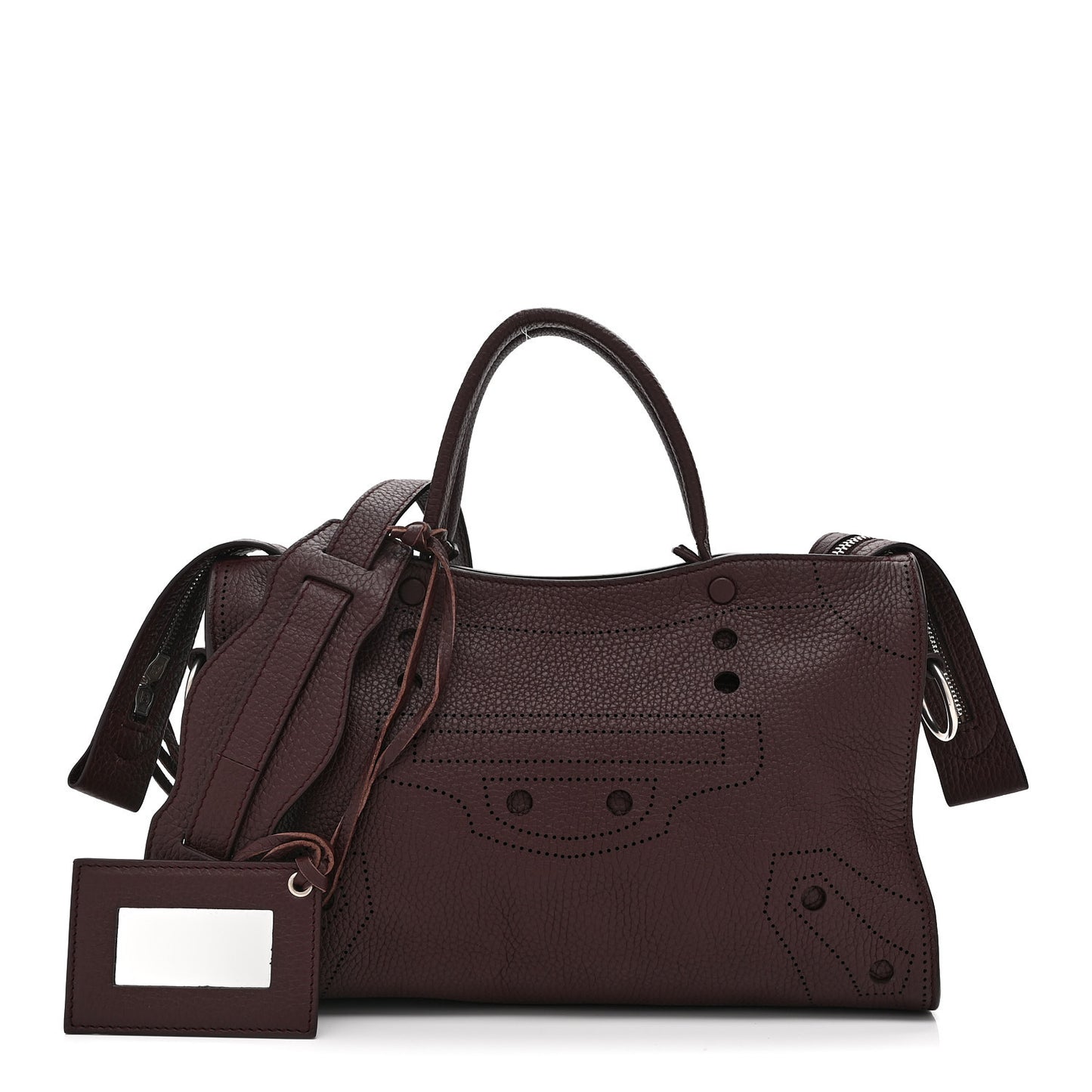 Veau Grana Perforated Blackout Hardware S City Rouge Acajou