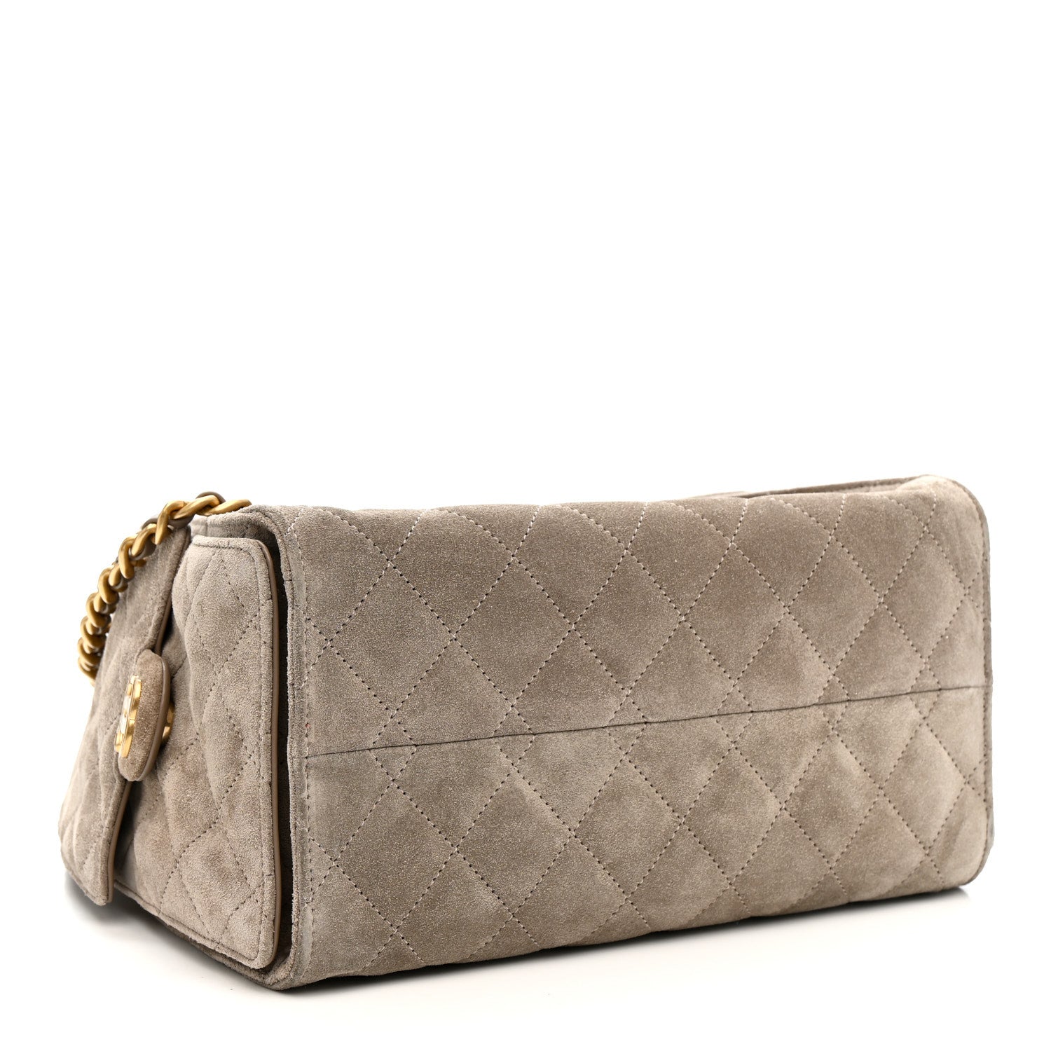 Chanel Suede Quilted Small Chanel 25 Handbag Dark Grey 4 of 11