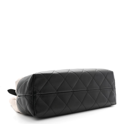 Chanel Suede Calfskin Shiny Lambskin Quilted Small Coco Base Shopping Bag Grey Black 4 of 10