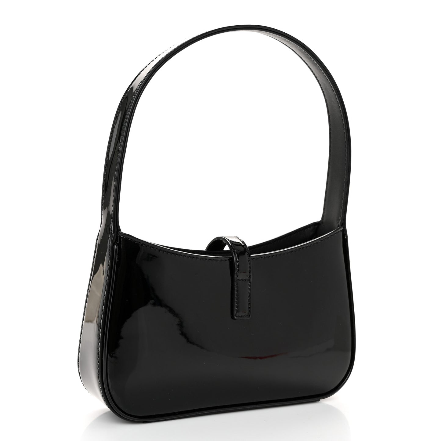 Patent Calfskin Le 5 A 7 Mini Hobo Black