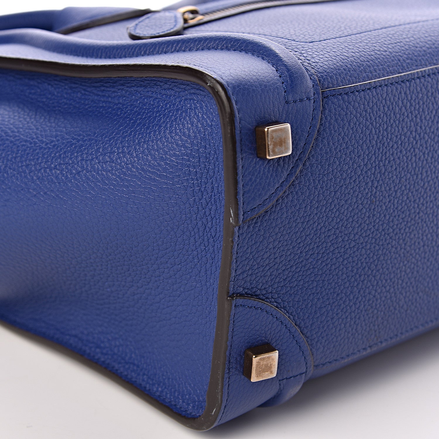 Celine Drummed Calfskin Micro Luggage Indigo 12 of 15