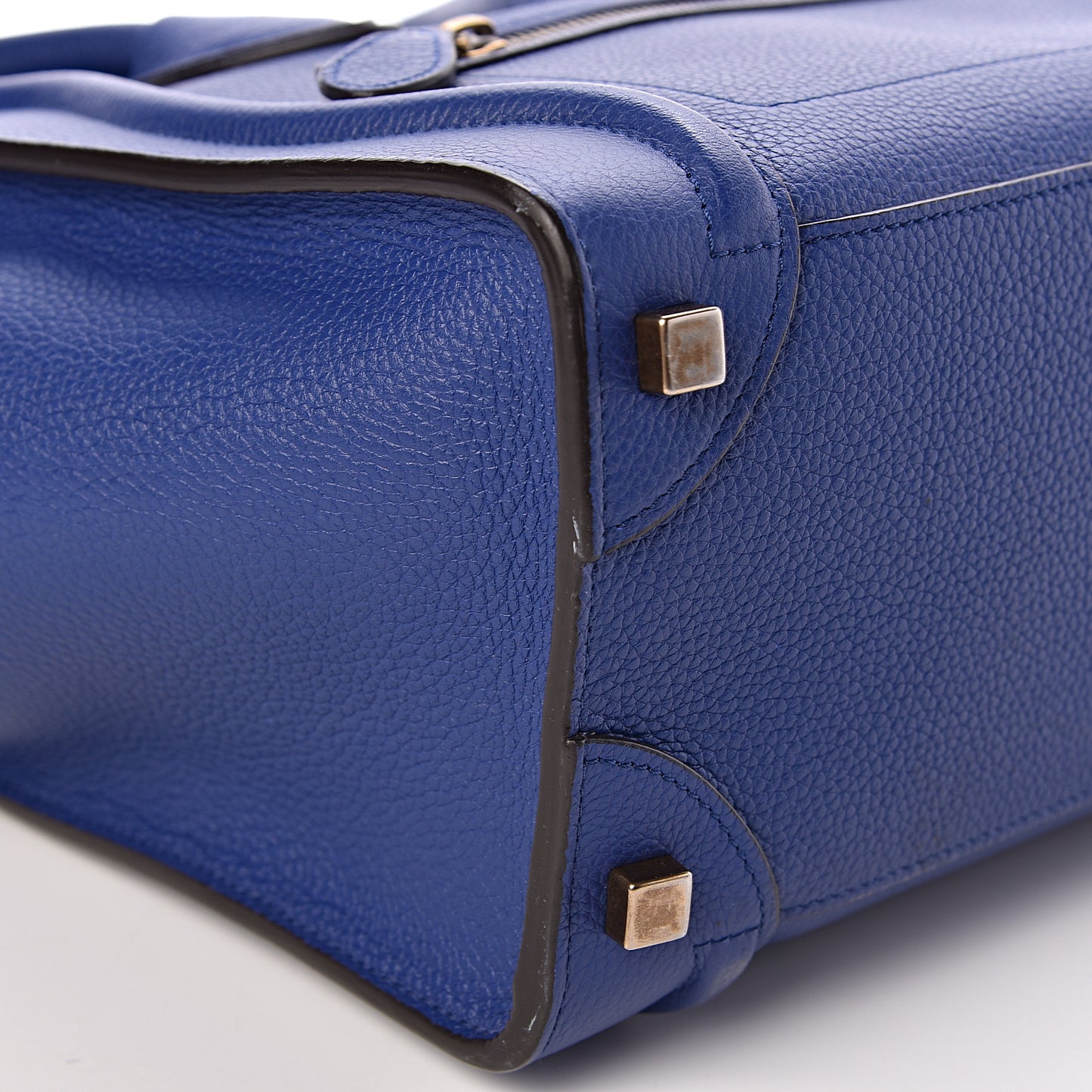 Drummed Calfskin Micro Luggage Indigo