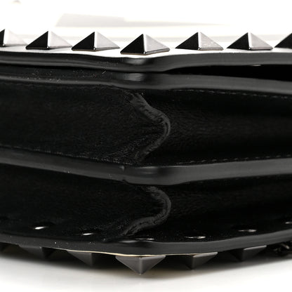Valentino Garavani Vitello Chevron Rockstud Wallet on Chain Light Ivory Black 10 of 10