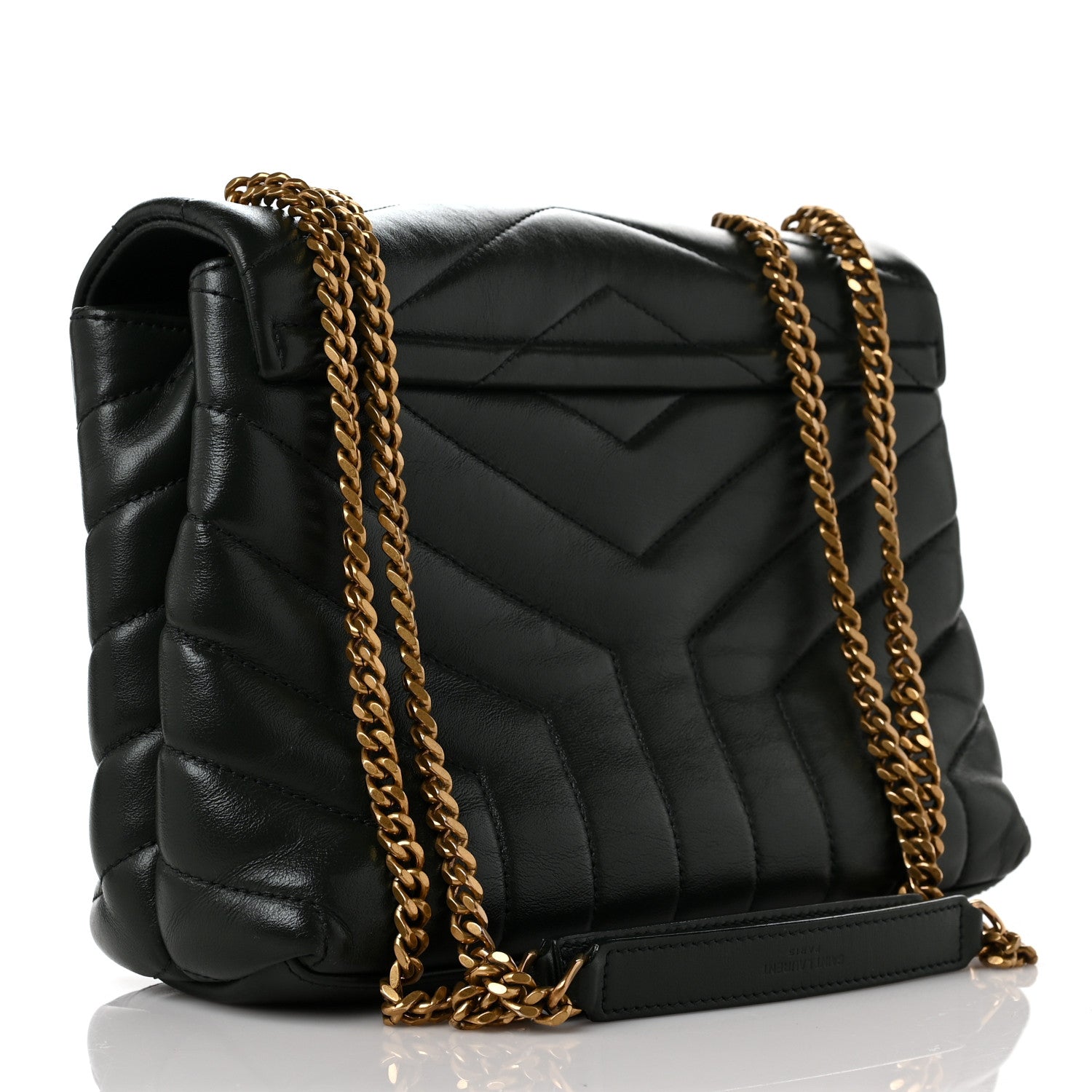 Saint Laurent Calfskin Y Quilted Monogram Small Loulou Chain Satchel Olive 2 of 8
