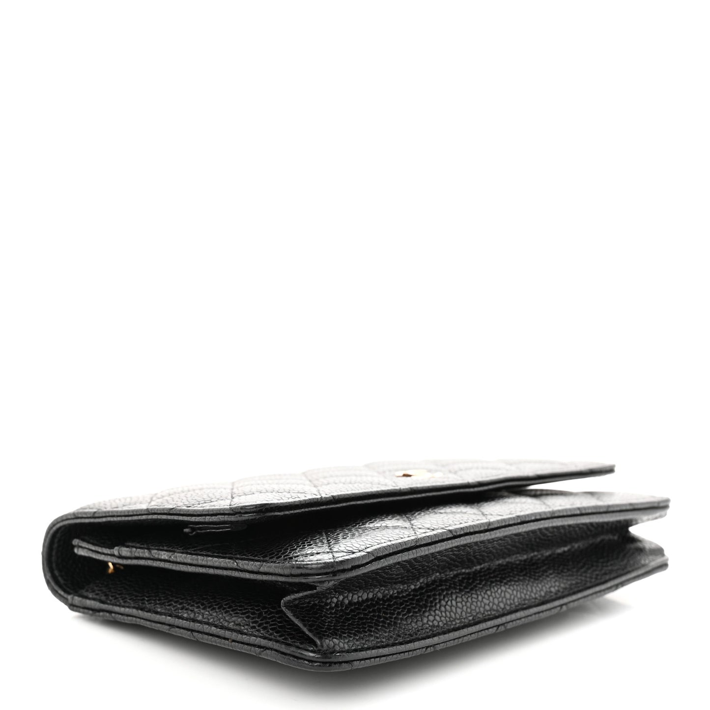Caviar Quilted Wallet on Chain WOC Black