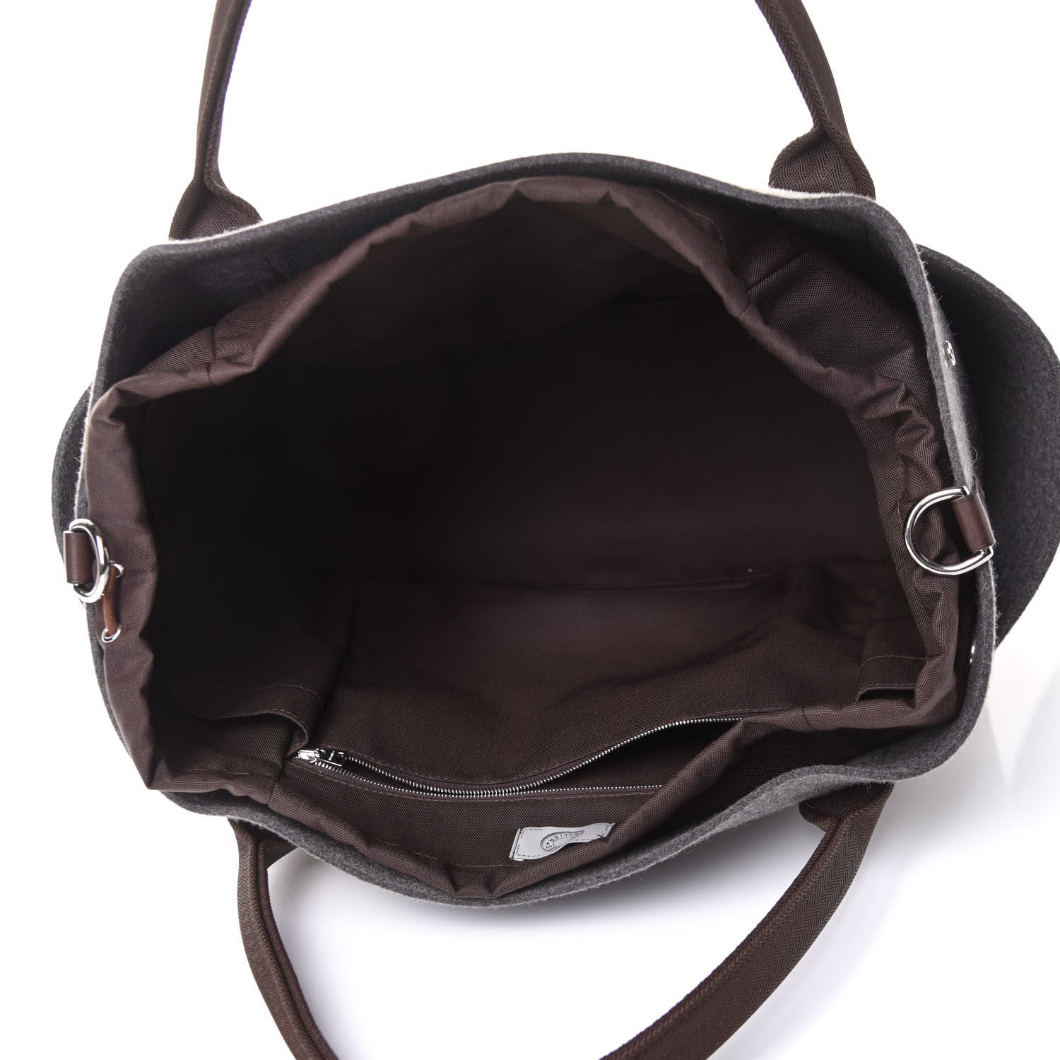 Hermes Felt Sac De Pansage Groom Bag Acier 7 of 13