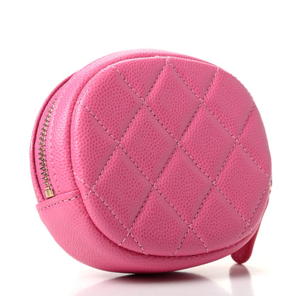 Chanel Caviar Quilted Zip Around Classic Coin Purse Pink 3 of 8