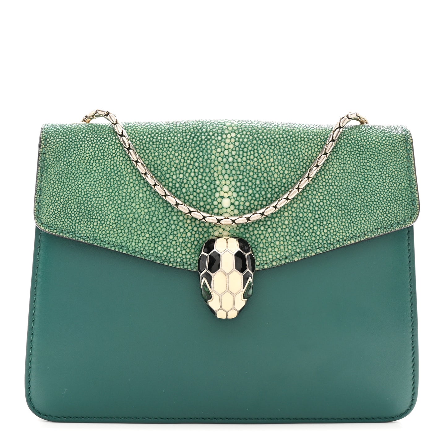 Galuchat Calfskin Serpenti Forever Crossbody Bag Green