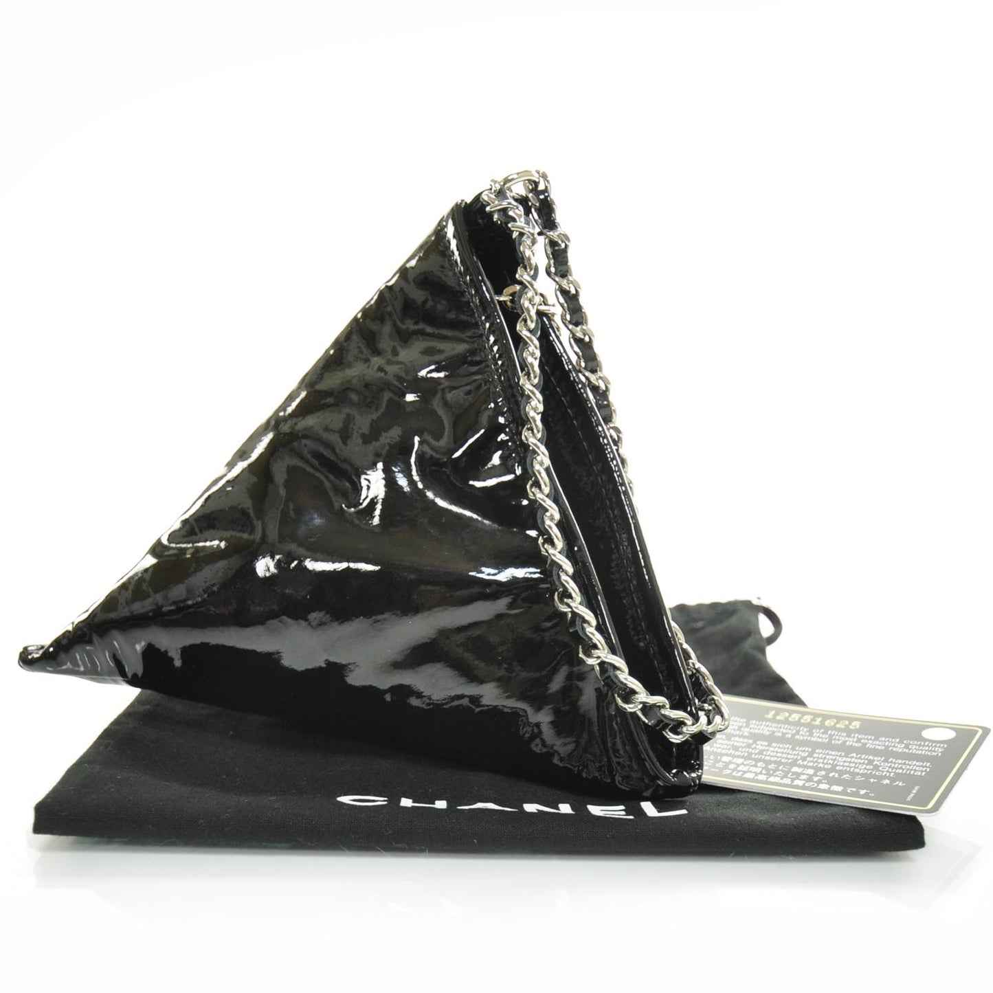 Patent Small CC Bonbons Candy Wristlet Black