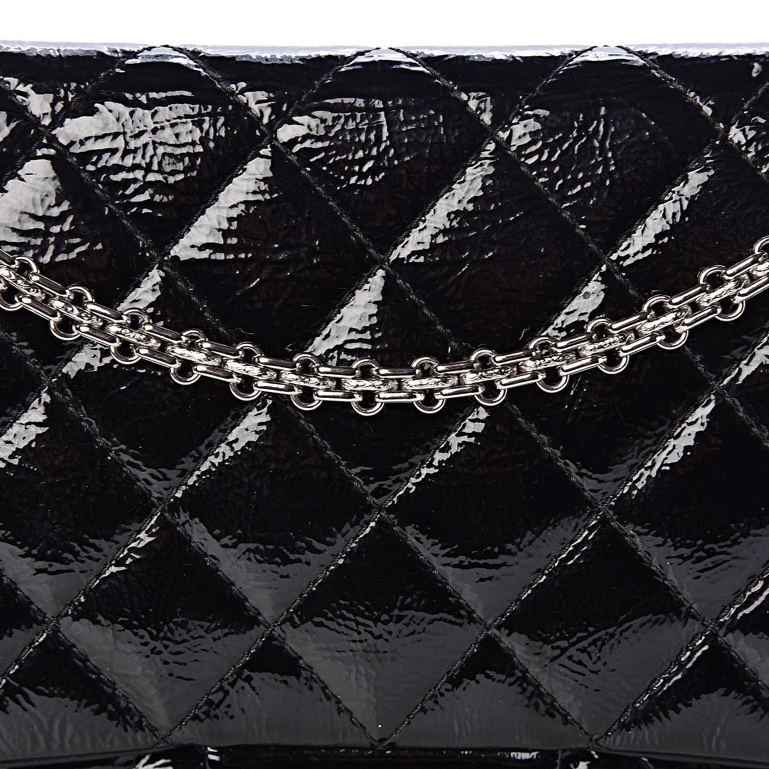 Chanel Distressed Patent Quilted 2.55 Reissue 227 Flap Black 11 of 16