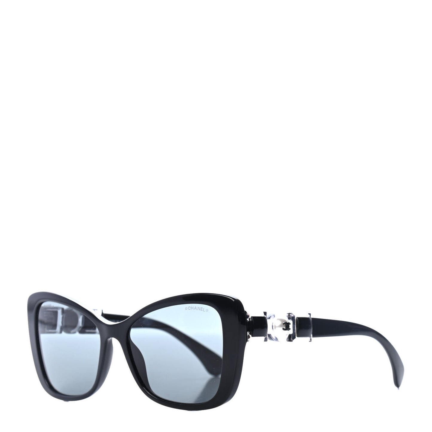 Acetate Pearl Butterfly Sunglasses 5445-H Black