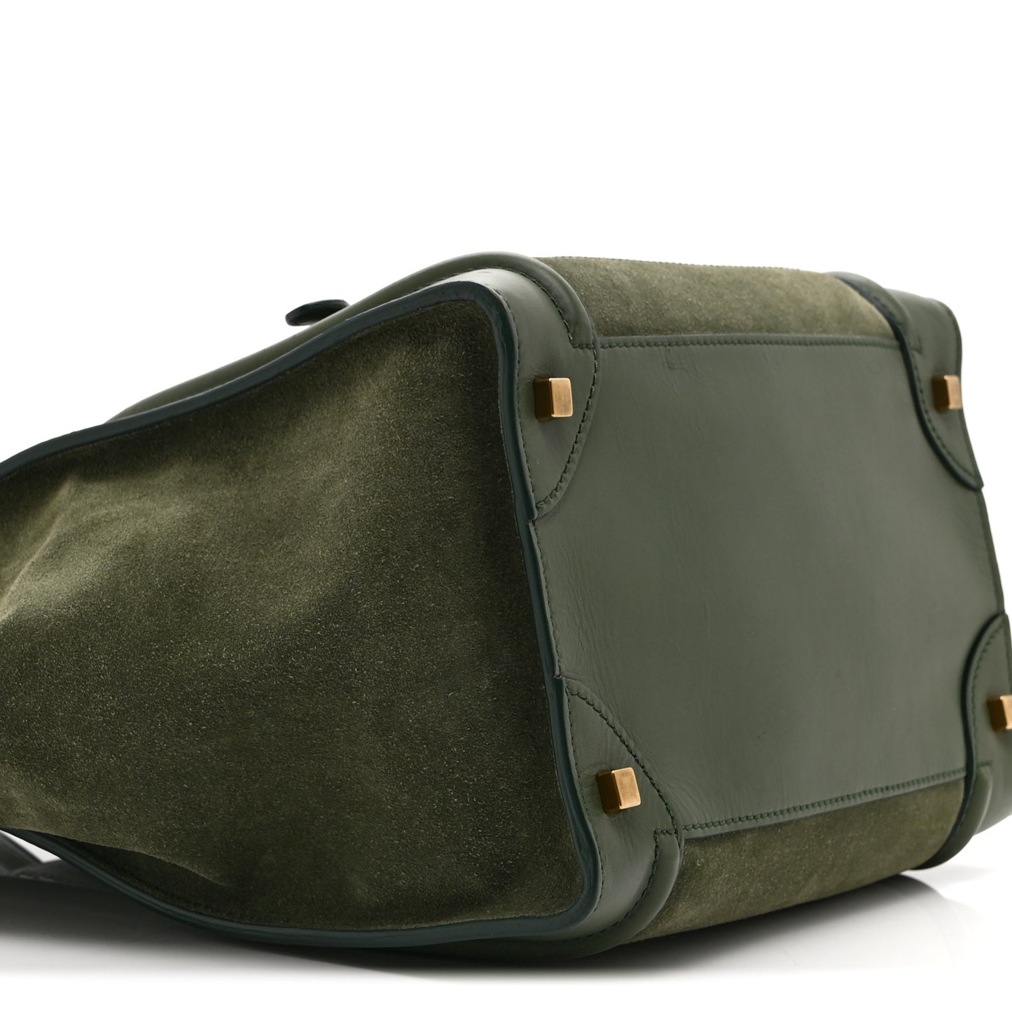 Smooth Calfskin Suede Mini Luggage Green