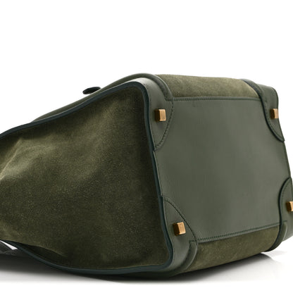 Celine Smooth Calfskin Suede Mini Luggage Green 9 of 10