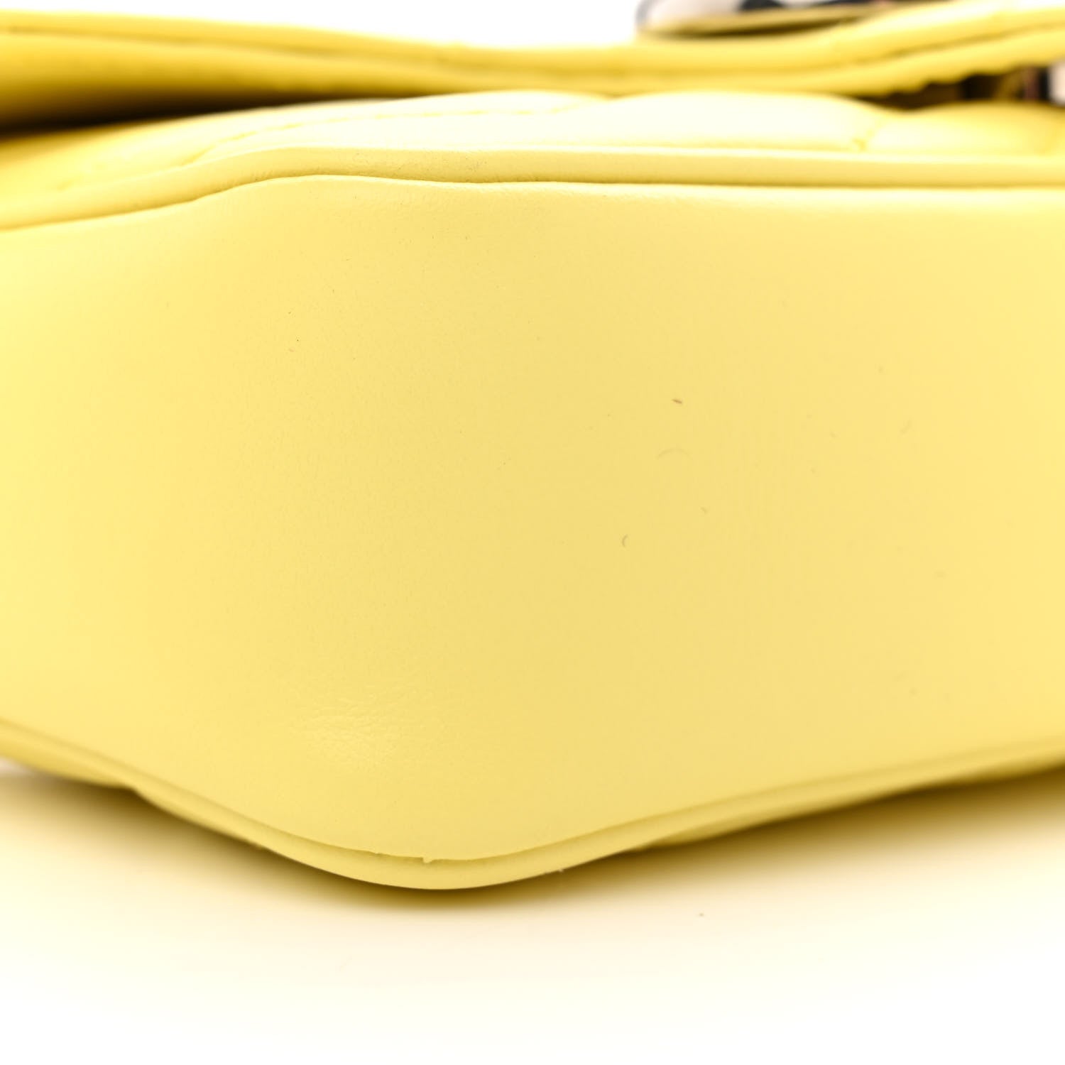 Gucci Calfskin Matelasse Super Mini GG Marmont Shoulder Bag Banana 9 of 10