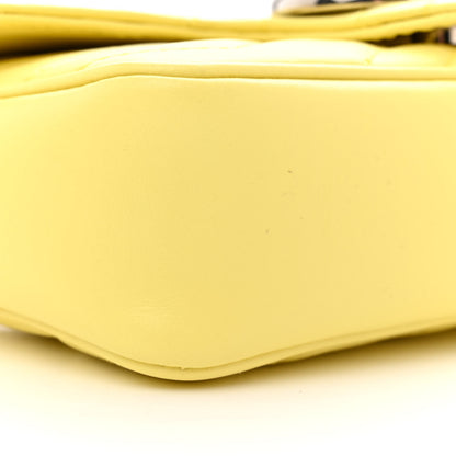 Gucci Calfskin Matelasse Super Mini GG Marmont Shoulder Bag Banana 9 of 10