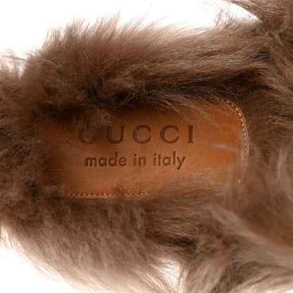 Gucci GG Monogram Fur Mens Princetown Slippers 7 Beige Ruggine Rust 6 of 8