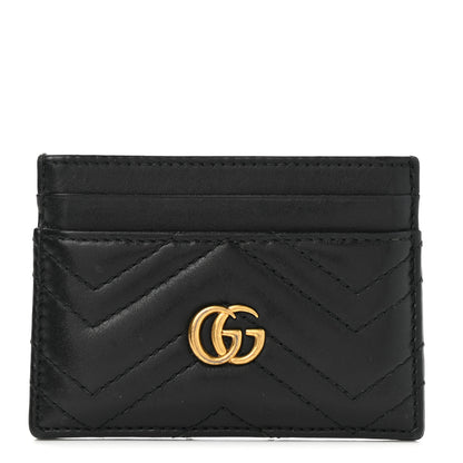 Gucci Calfskin Matelasse GG Marmont Card Holder Black 1 of 6