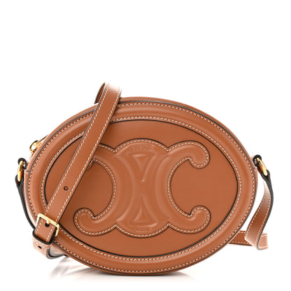 Celine Smooth Calfskin Cuir Triomphe Oval Bag Tan 1 of 10