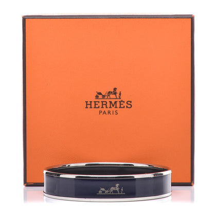 Hermes Enamel Printed Medium Caleche Bracelet 65 Bleu 5 of 5