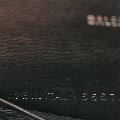 Balenciaga Grained Calfskin Logo Everyday Phone Holder Wallet On Chain Black White 7 of 12