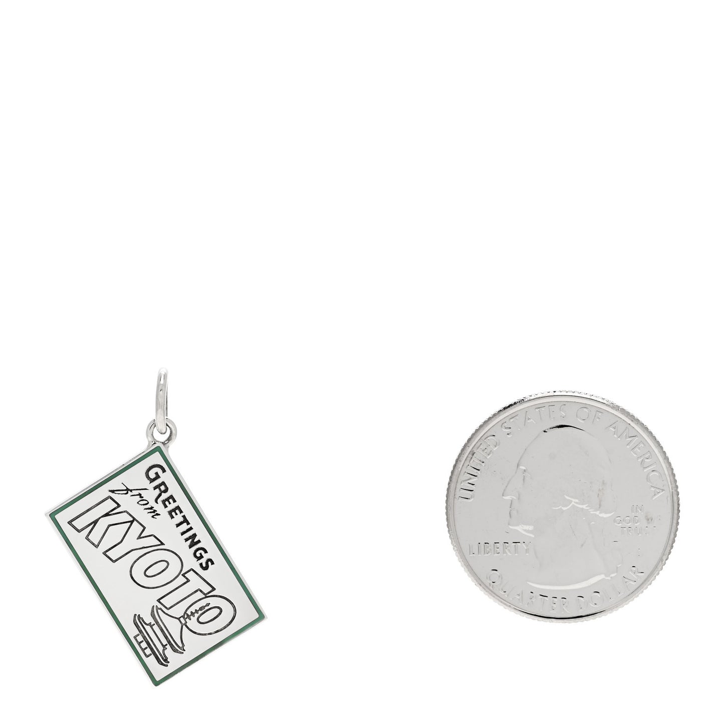 Sterling Silver Enamel Kyoto Postcard Charm Blue