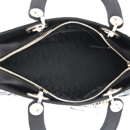 Christian Dior Satin Cannage Stitched Small East West Lady Dior Black 5 of 10