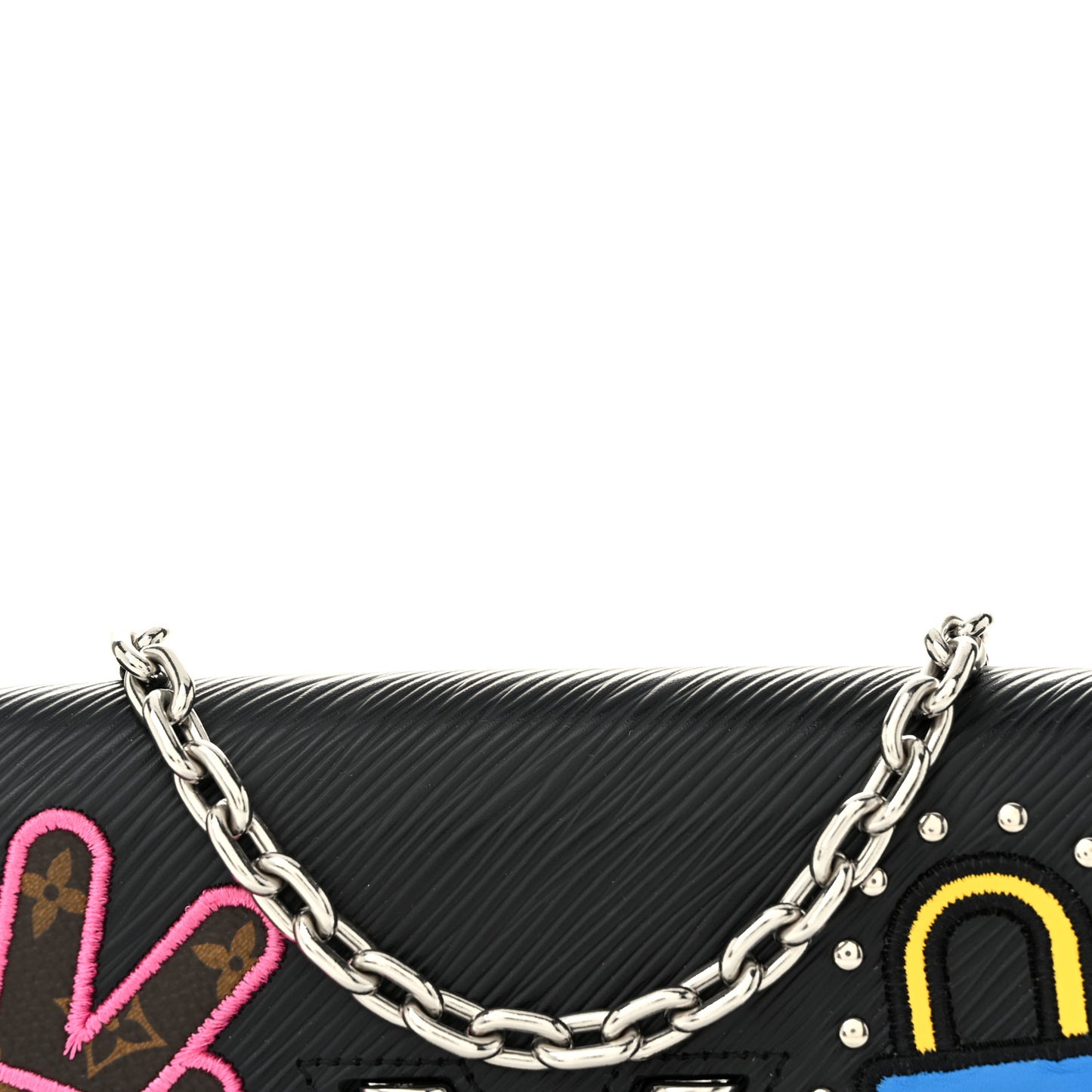 Epi LV Stories Twist Chain Wallet Black