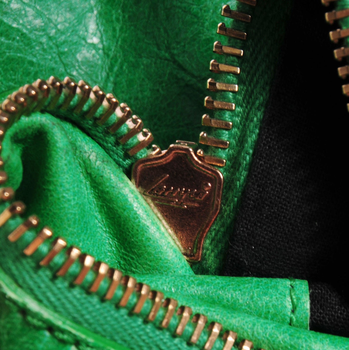 Agneau Giant 12 Rose Gold Hardware City Vert Poker