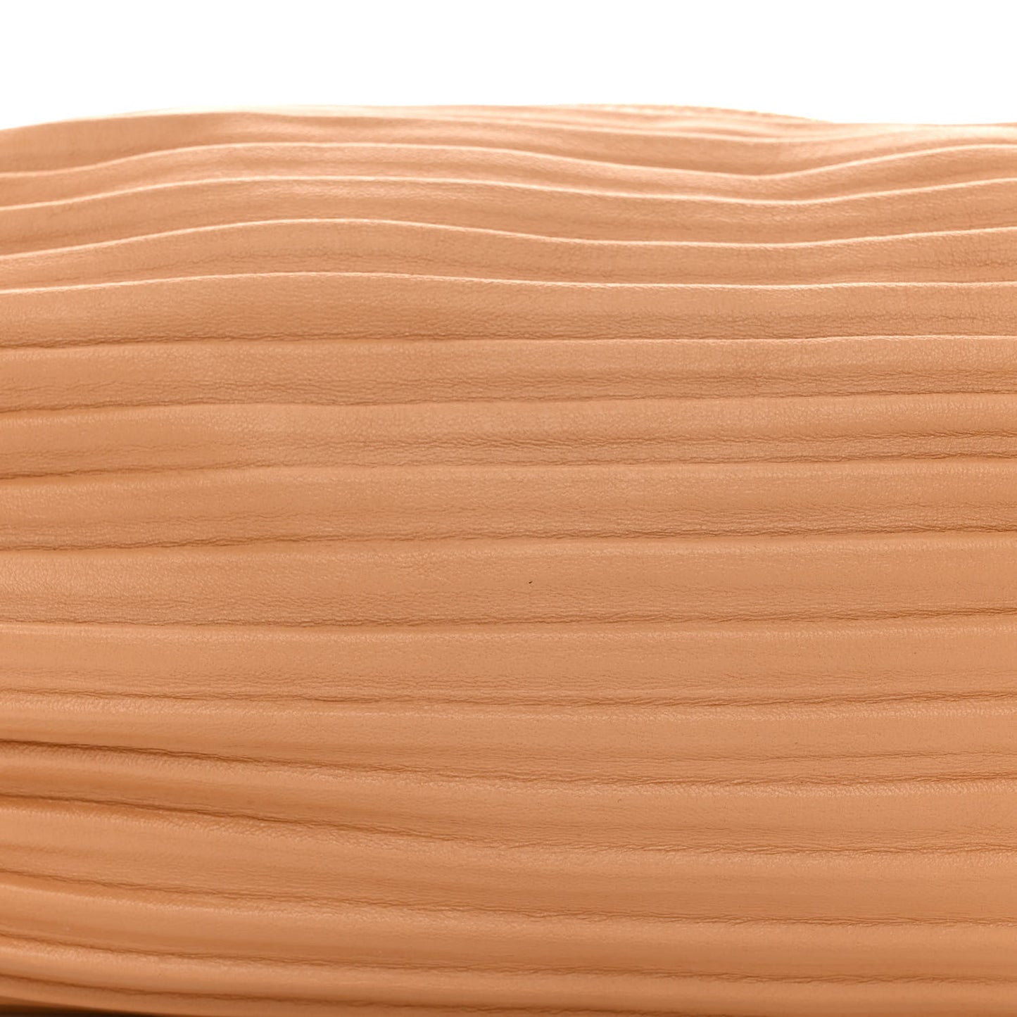 Lambskin Pleated Bracelet Pouch Shoulder Bag Warm Desert