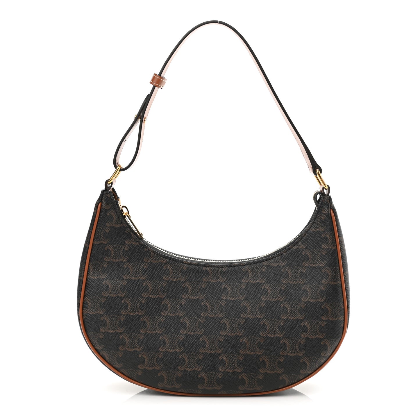 Triomphe Canvas Calfskin Ava Shoulder Bag Tan