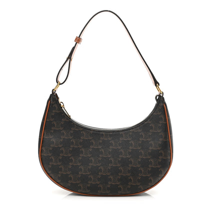 Celine Triomphe Canvas Calfskin Ava Shoulder Bag Tan 1 of 11