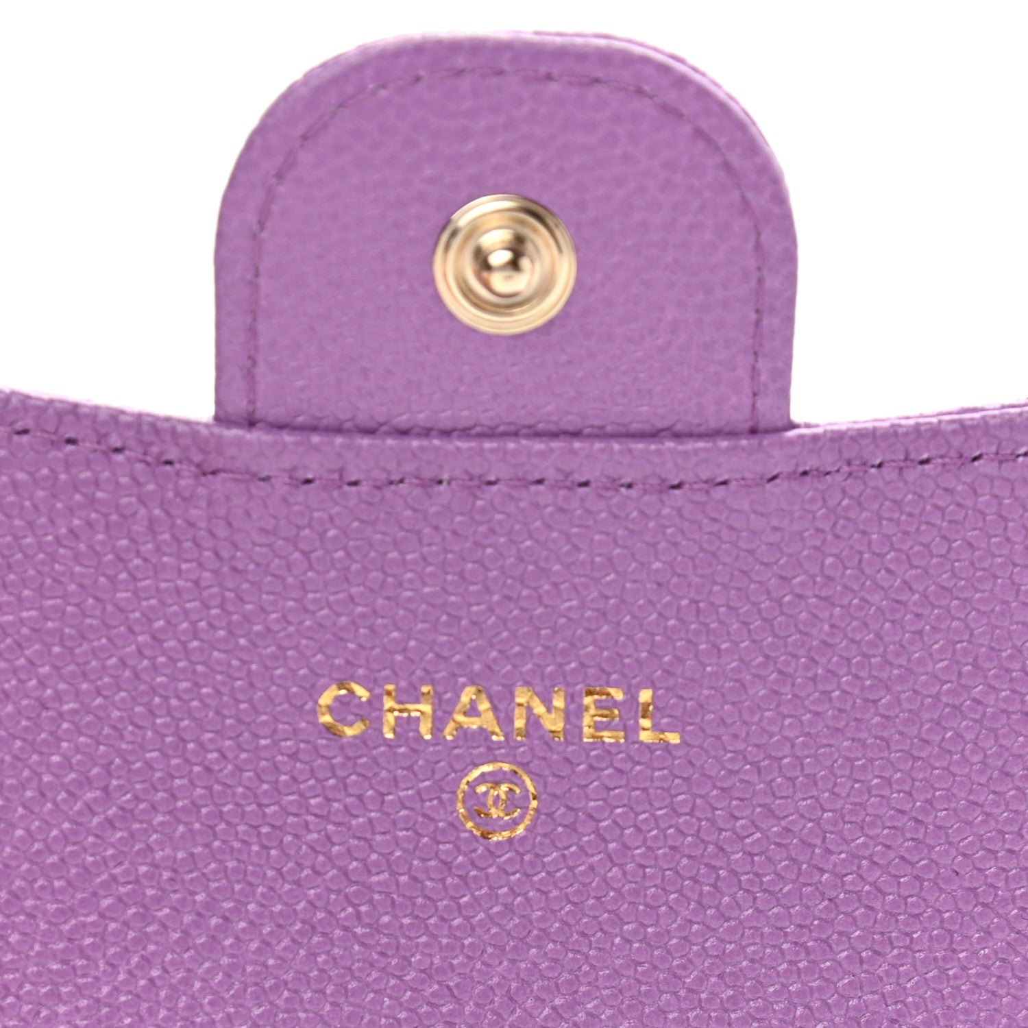 Chanel Caviar Quilted Flap Card Holder Wallet Purple 6 of 9