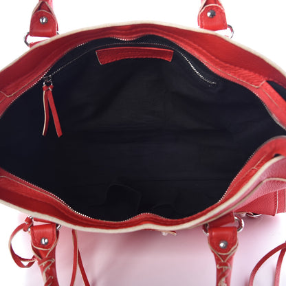 Balenciaga Supple Grained Calfskin Classic Silver Hardware Highlight City Rouge Fraise 6 of 10