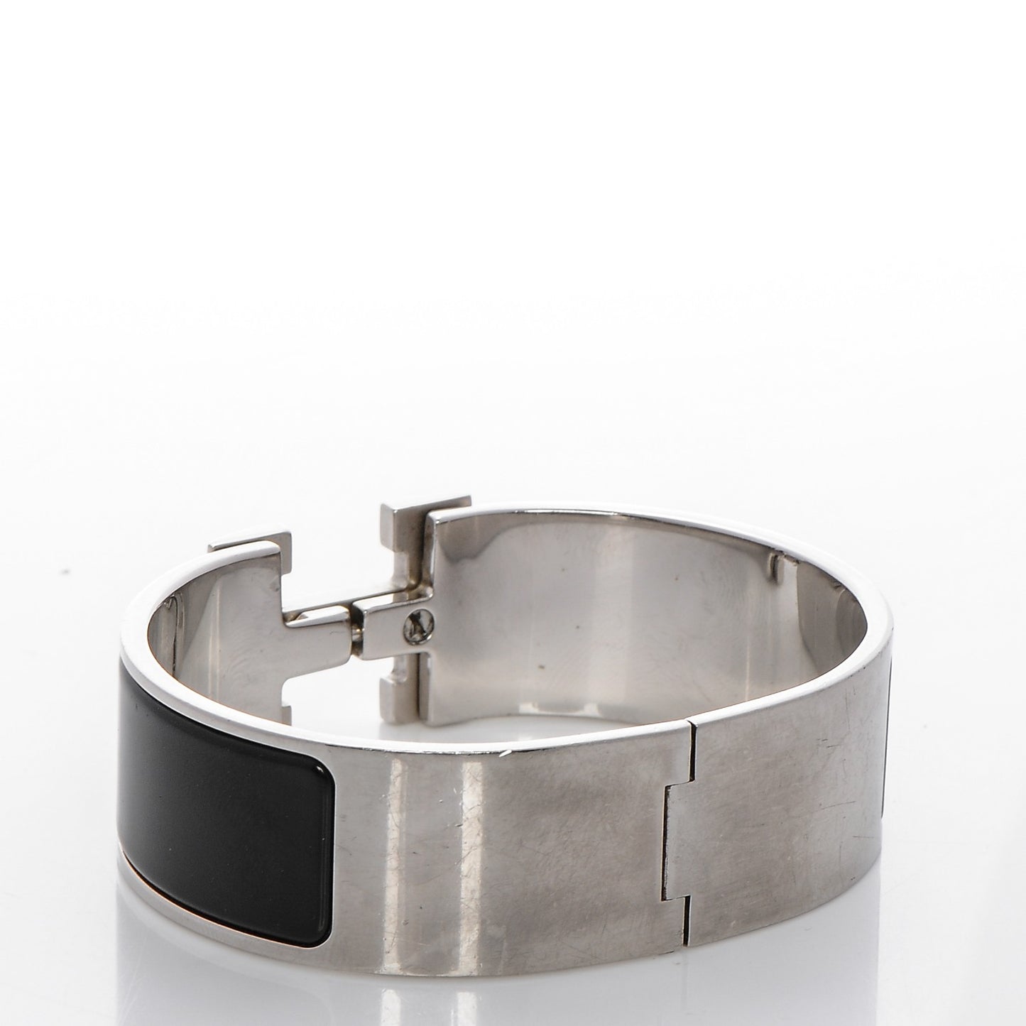 Enamel Wide Clic Clac H Bracelet GM Black