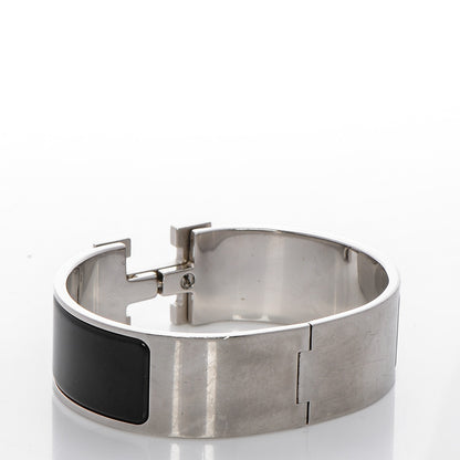 Hermes Enamel Wide Clic Clac H Bracelet GM Black 3 of 4