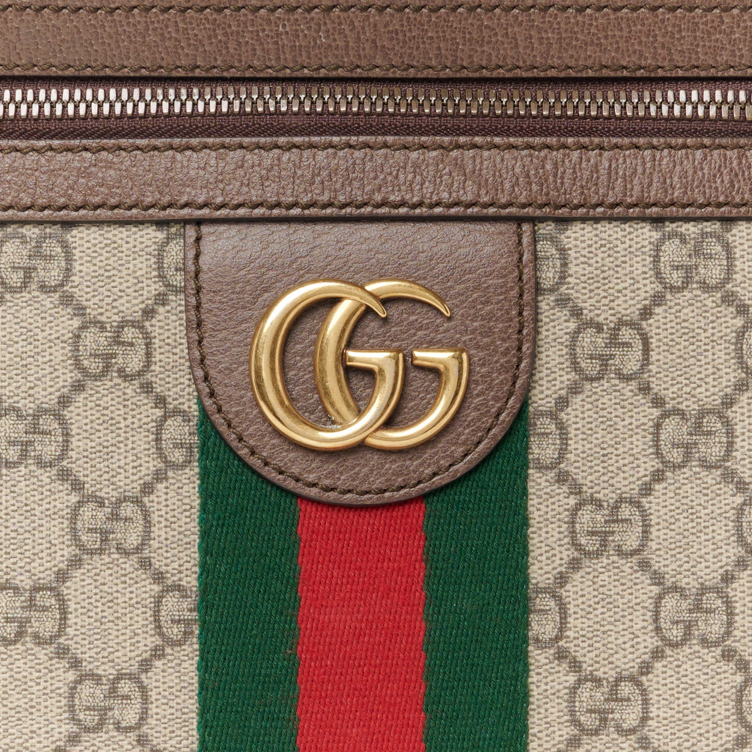 Gucci GG Supreme Monogram Web Small Ophidia Messenger Bag Brown 10 of 12