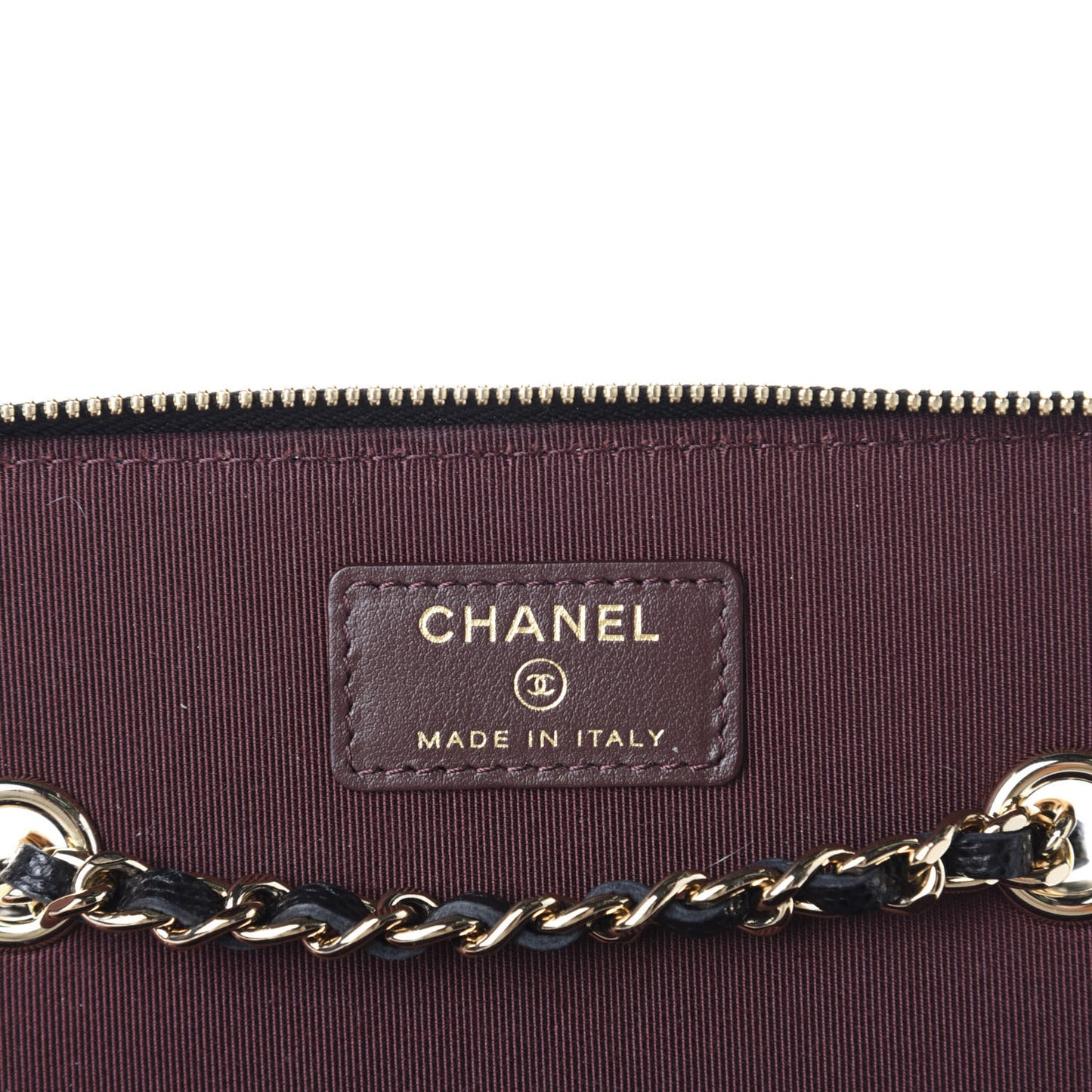 Caviar Quilted Small Vanity Case With Chain Black
