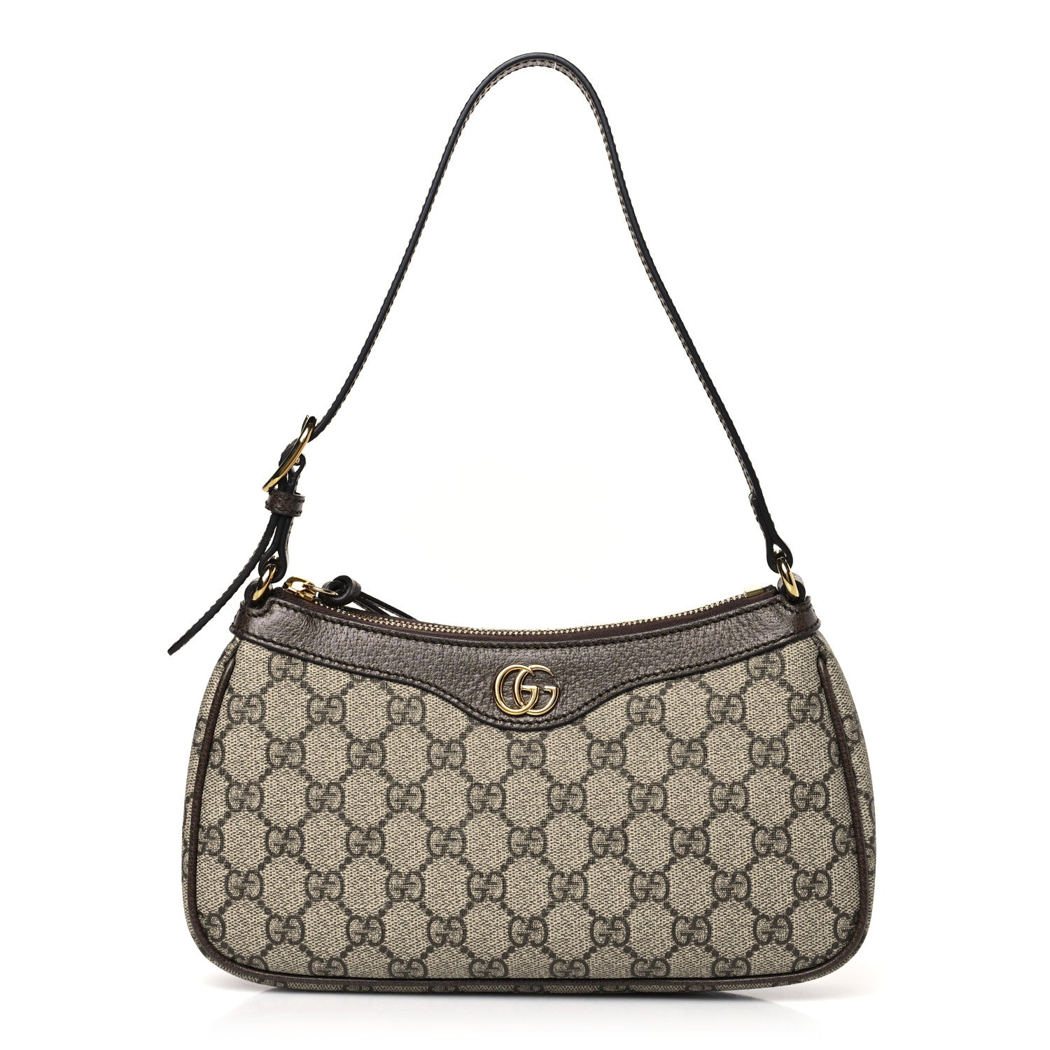 Gucci GG Supreme Monogram Textured Dollar Calfskin Small Ophidia Hobo Beige Ebony New Acero 1 of 10
