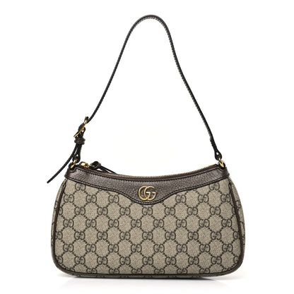 Gucci GG Supreme Monogram Textured Dollar Calfskin Small Ophidia Hobo Beige Ebony New Acero 1 of 10