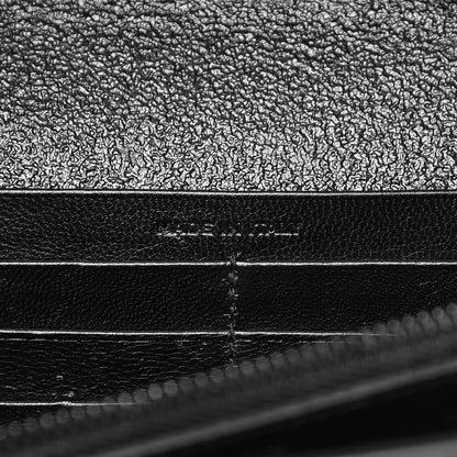 Saint Laurent Grained Metallic Calfskin Monogram Chain Wallet Black 7 of 7