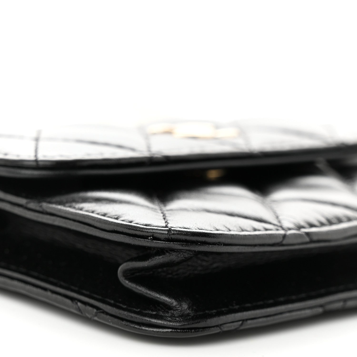 Chanel Calfskin Quilted Maxi Pearls Card Holder Flap With Chain Black 10 of 11