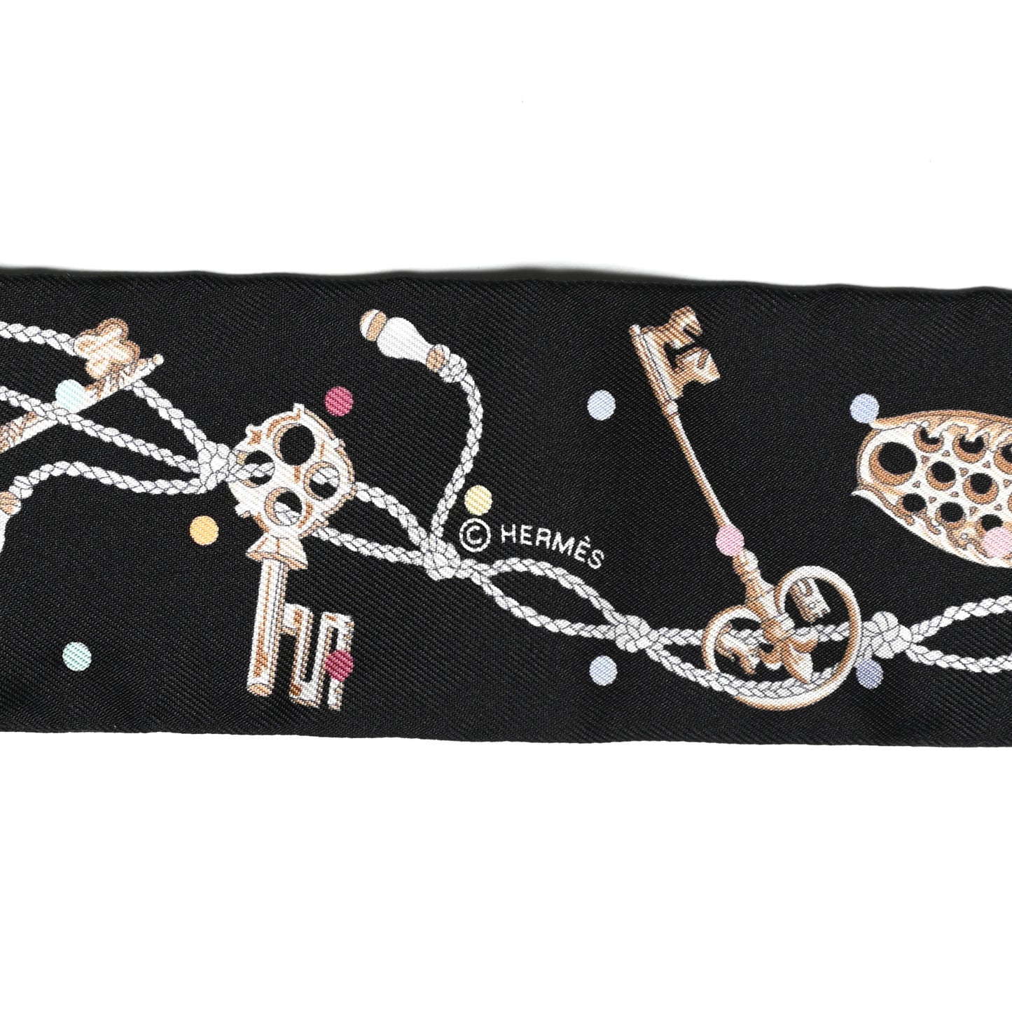 Silk Les Cles A Pois Twilly Black Beige Rose Multicolor