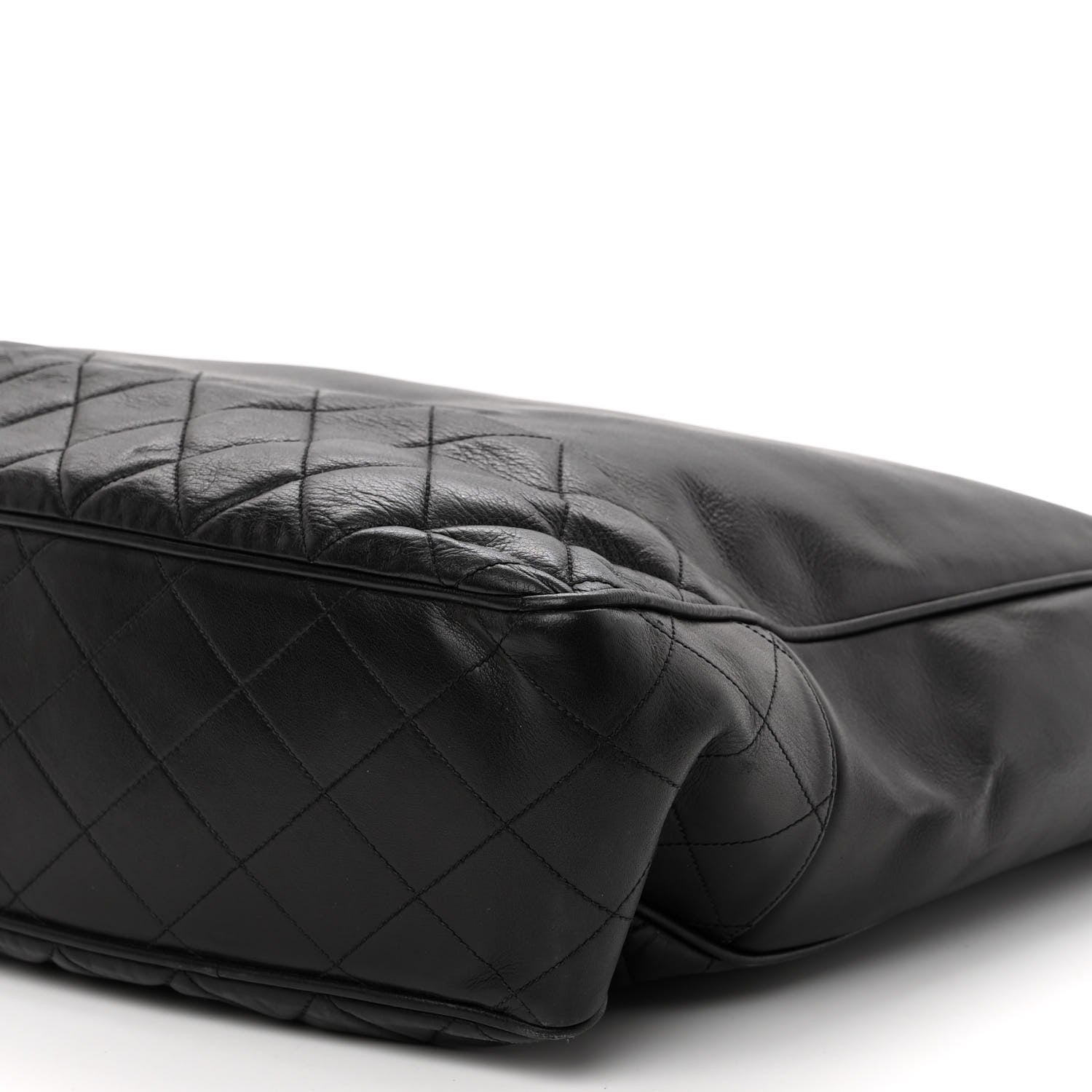 Chanel Lambskin Quilted CC Shopping Tote Black 10 of 11