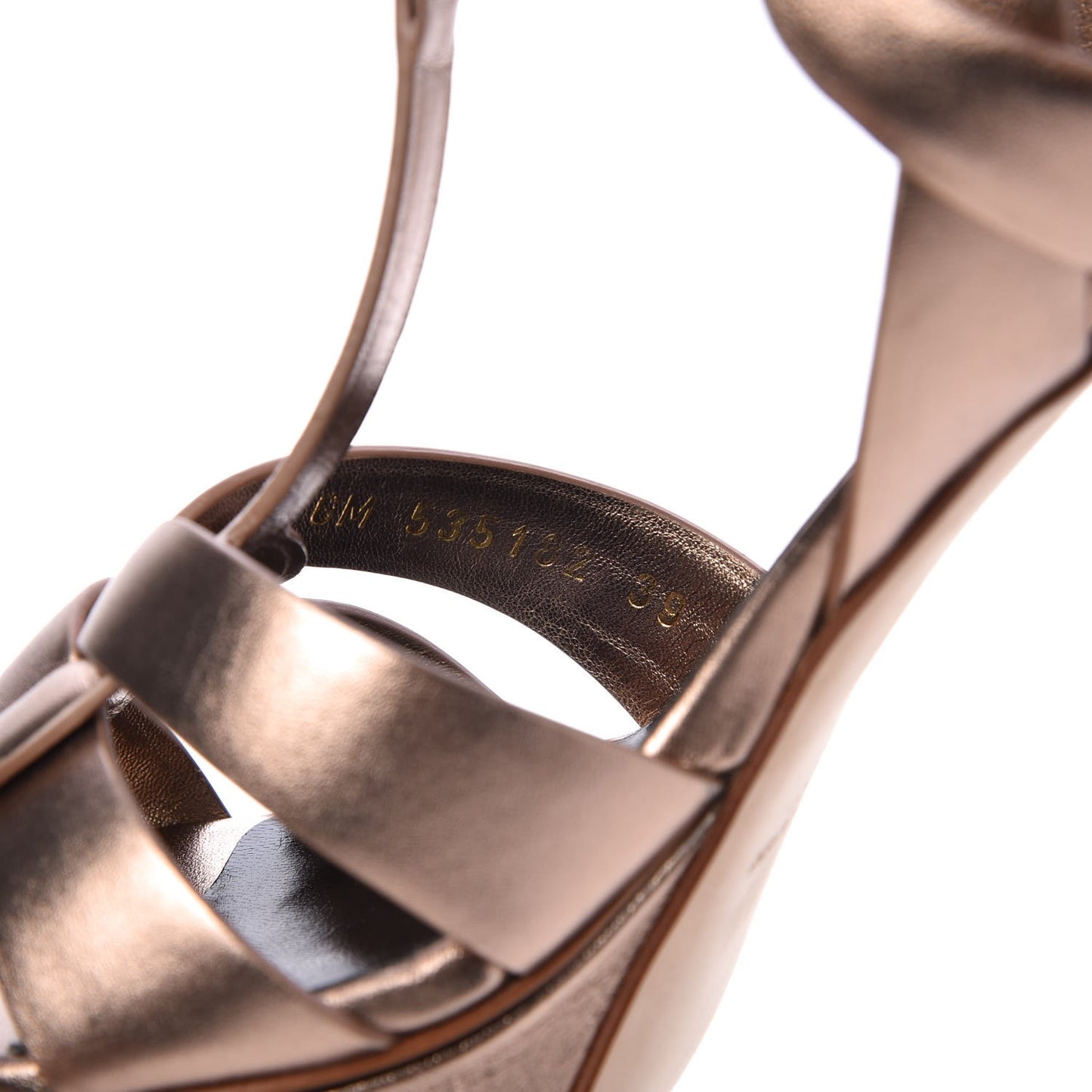 Metallic Nappa Tribute 75 Platform Sandals 39 Blush